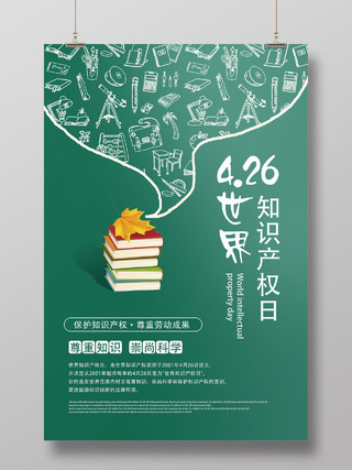 绿色创意426世界知识产权日海报